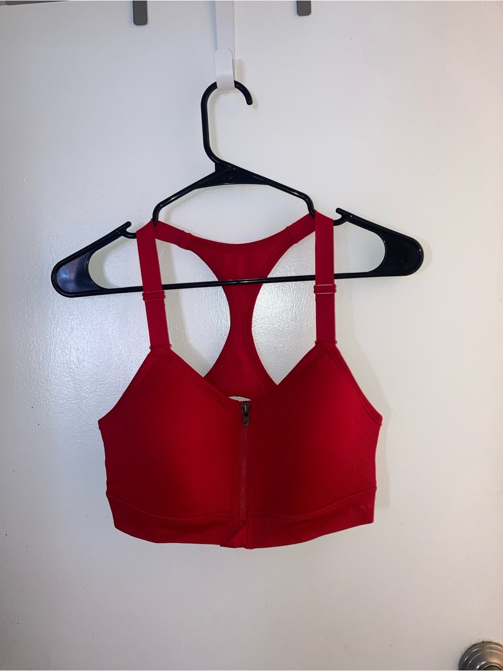 PINK Victoria's Secret Bright Red Front-Zip Sports Bra